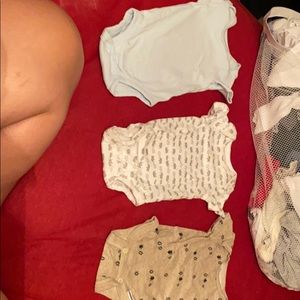Three short sleeve onesies size newborn